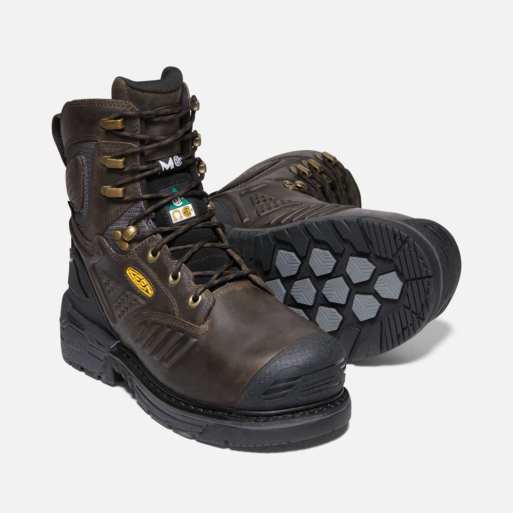 Cizme Keen Romania Barbati Negrii Maro Csa Philadelphia 8\" Internal Met Waterproof (Carbon-Fiber Toe